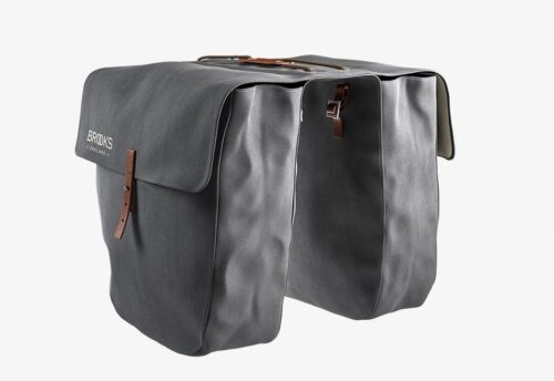 Brooks England Dubbele fietstas Brick Lane Grijs/Bruin - 30L