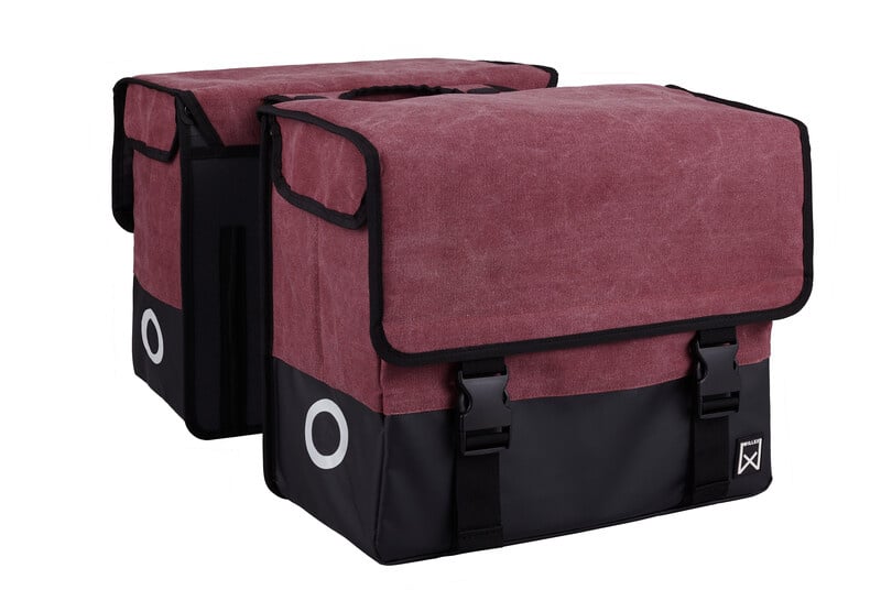 Willex Dubbele Canvas Tas Plus Paarsrood/Matzwart 30L Willex Dubbele Canvas Tas Plus Paarsrood/Matzwart 30L