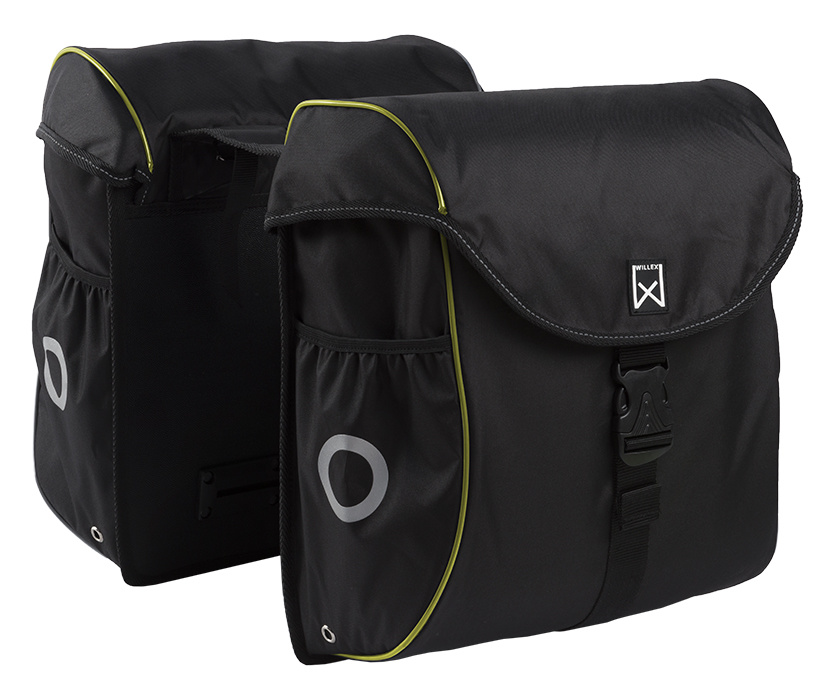 Willex Dubbele fietstas Bagagetas 300 38L Zwart/geel Willex Dubbele fietstas Bagagetas 300 38L Zwart/geel