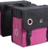 Willex Dubbele fietstas Canvas Tas 30L Zwart/roze