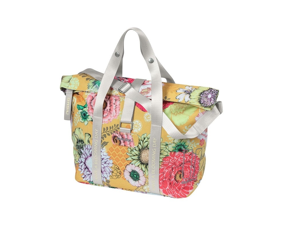 Basil Fietshandtas Bloom Field KF-haken 8-11L Geel Basil Fietshandtas Bloom Field KF-haken 8-11L Geel