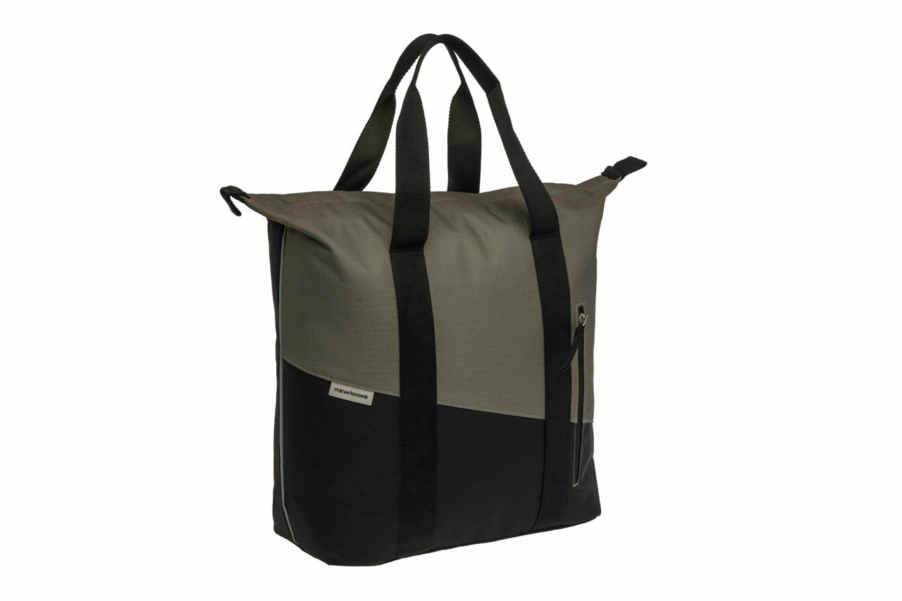New Looxs Enkele fietstas Shopper Oslo Kota 24L Zwart/groen New Looxs Enkele fietstas Shopper Oslo Kota 24L Zwart/groen