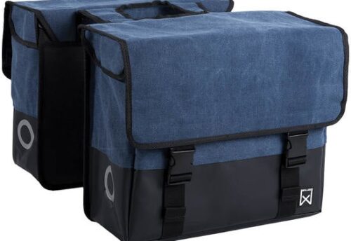 Willex Dubbele fietstas Canvas Tas Plus 48L Blauw/Matzwart