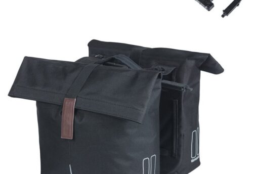 Basil Dubbele fietstas City MIK 2.0 Black 28-32L