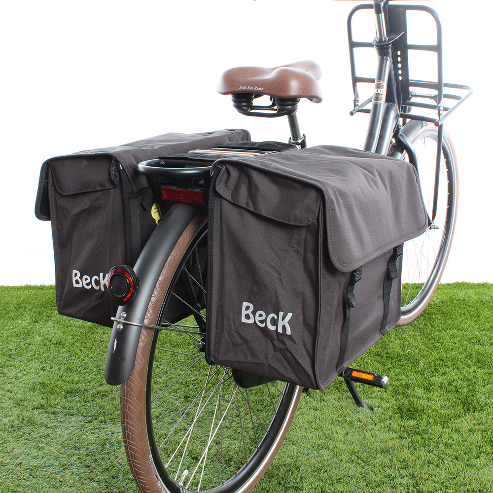 Beck Dubbele fietstas Canvas Medium 48L Grijs Beck Dubbele fietstas Canvas Medium 48L Grijs