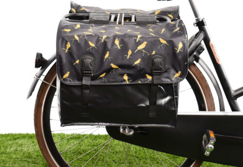 Beck Dubbele fietstas Classic Gold Birds 46L