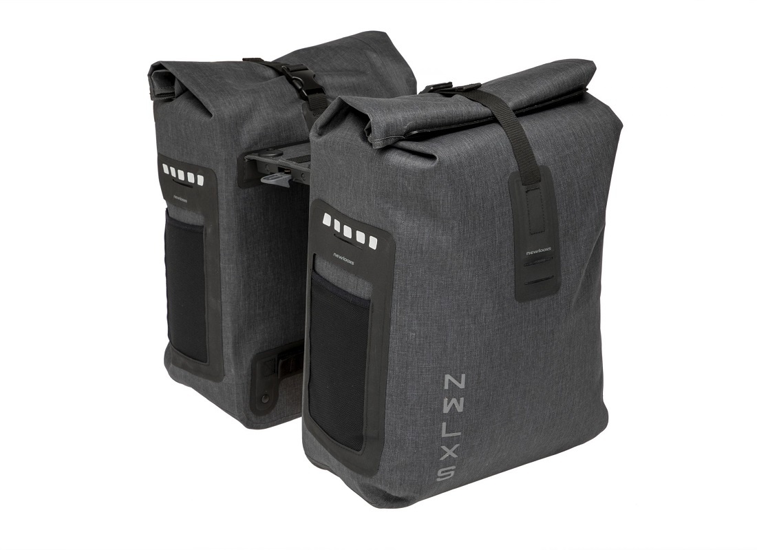 New Looxs Dubbele fietstas Varo Double 40L Grey Racktime New Looxs Dubbele fietstas Varo Double 40L Grey Racktime